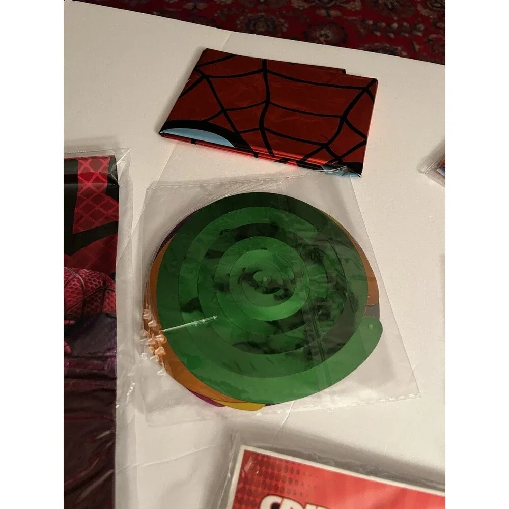 Spiderman Theme Birthday Party Decorate Supplies，Balloon Banner Cake Toppers Set